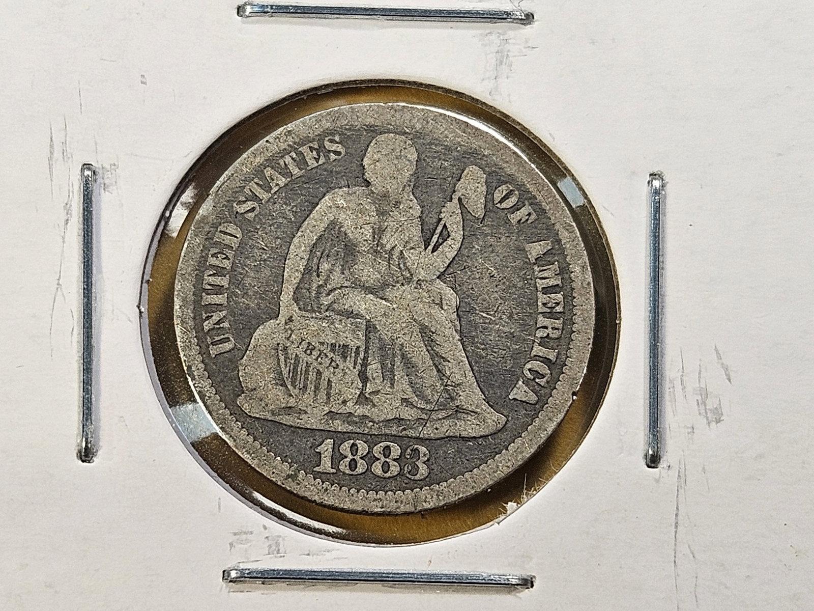 Five Circulated Seated Liberty Silver Dimes - 5