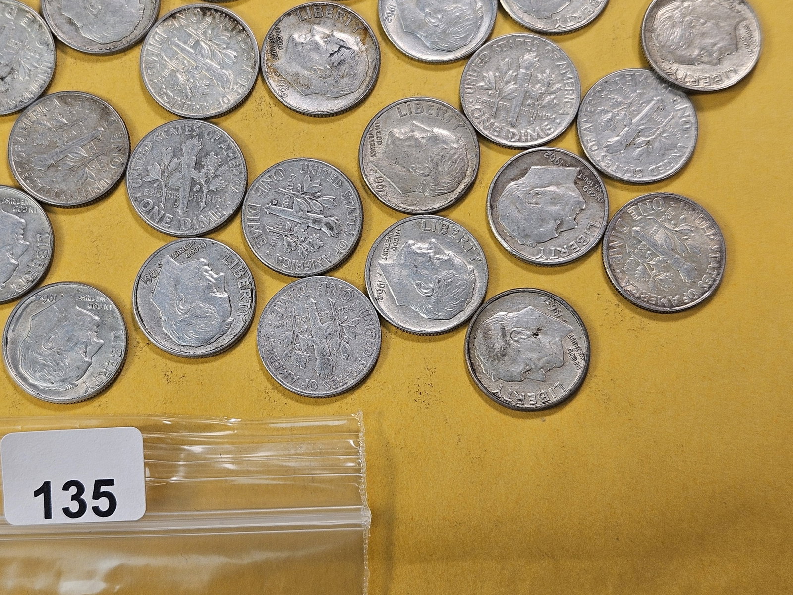 Fifty Mixed Roosevelt Silver Dimes - 4