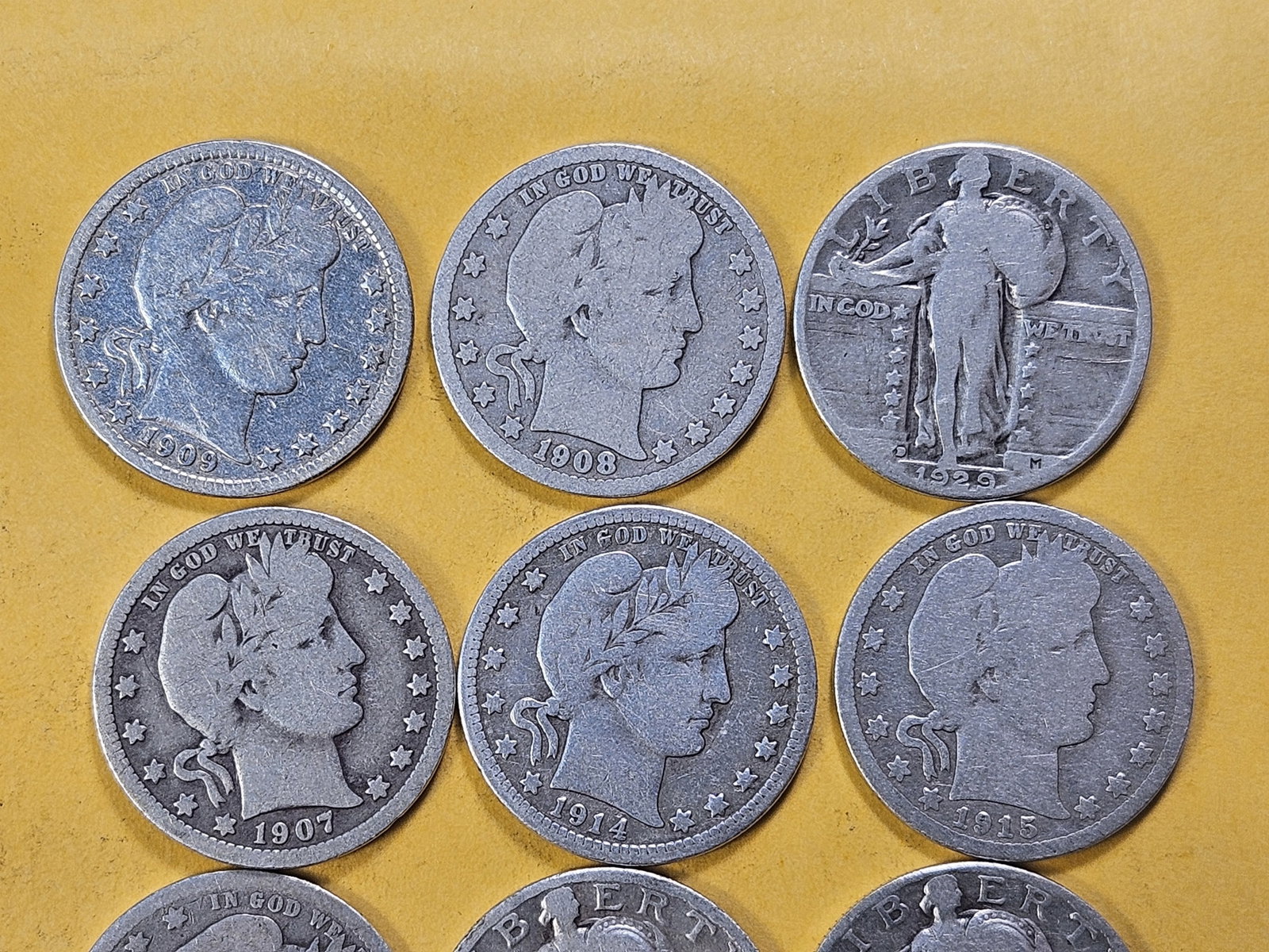 Nine United States Silver Quarters - 2