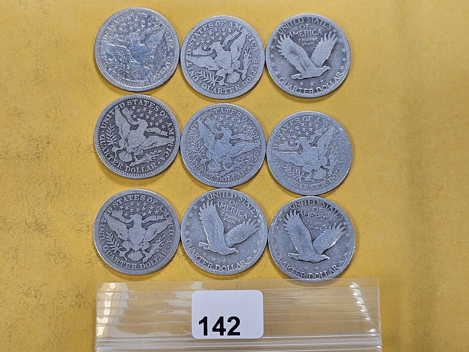 Nine United States Silver Quarters - 4