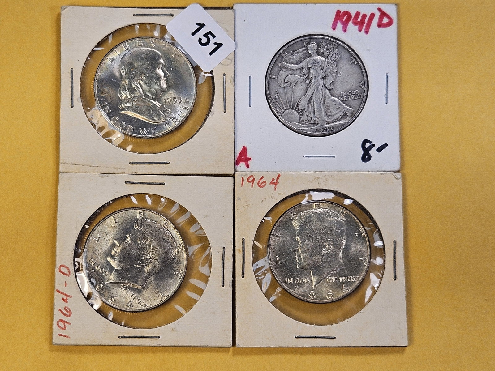 Four United States Silver Half Dollars (1 of 8)