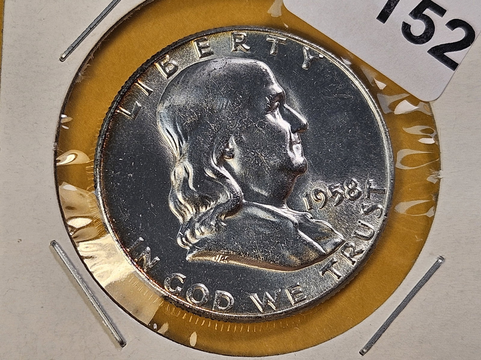 Five Uncirculated Franklin Silver Half Dollars - 2