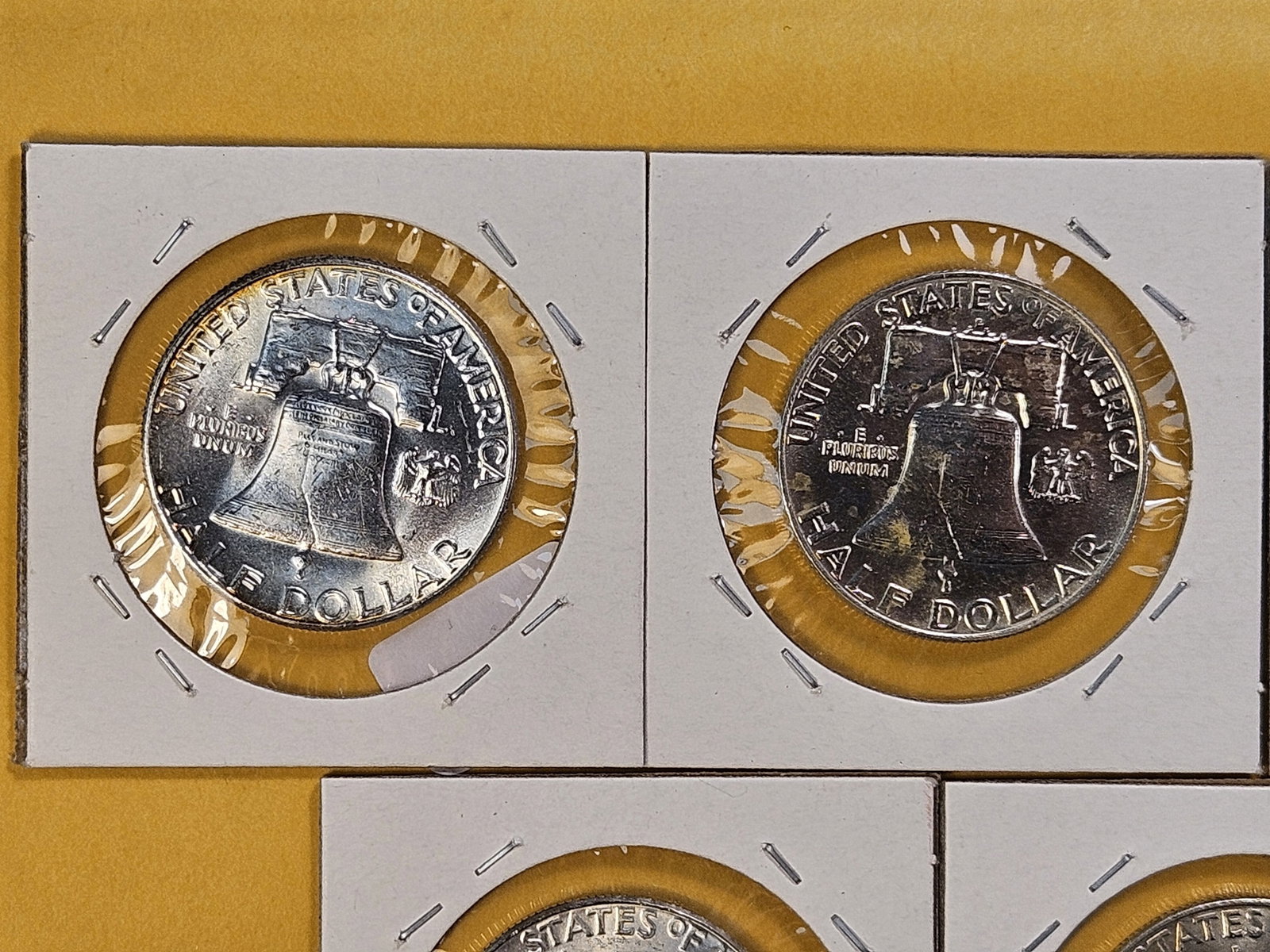 Five Uncirculated Franklin Silver Half Dollars - 8