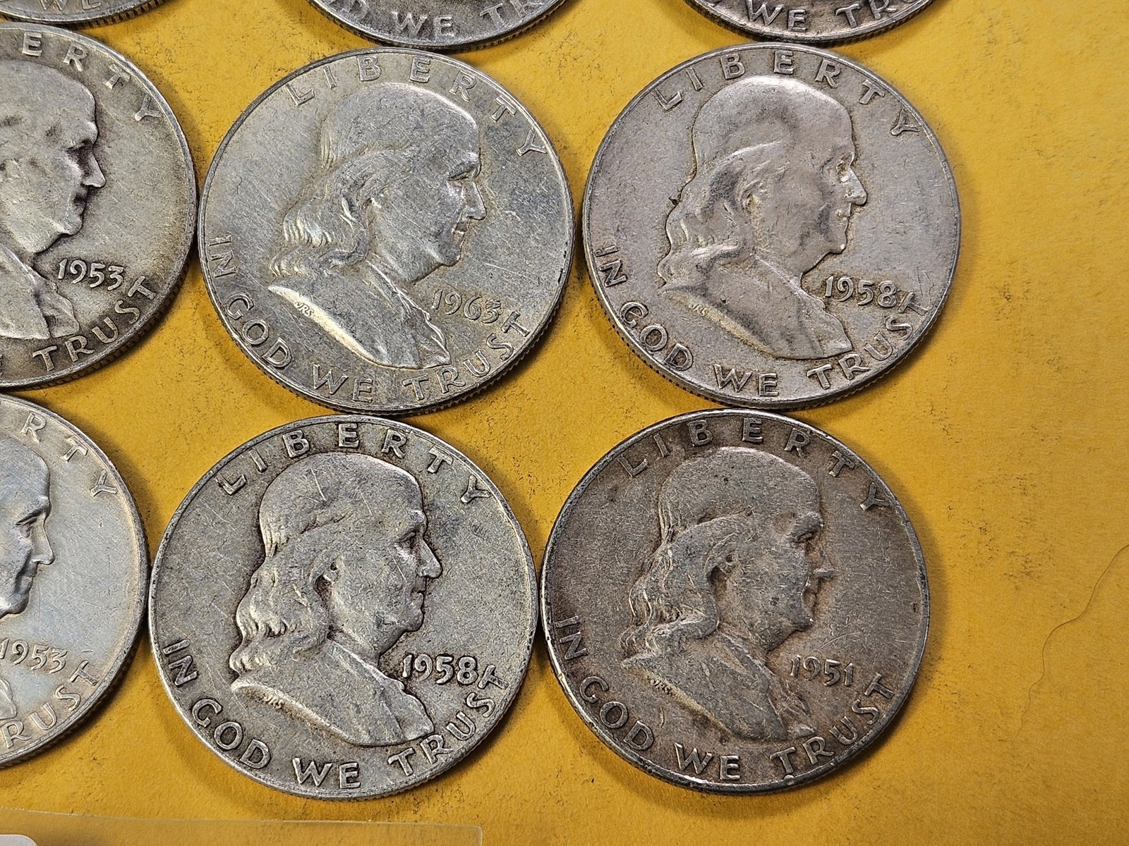 Twenty Circulated Franklin Silver Half Dollars - 5