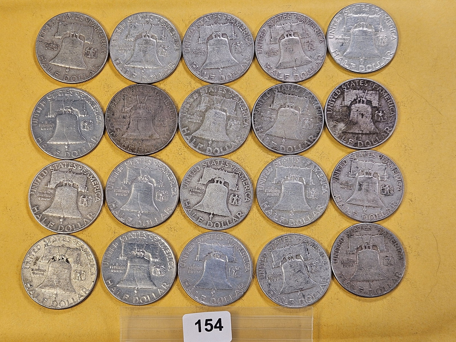 Twenty Circulated Franklin Silver Half Dollars - 6