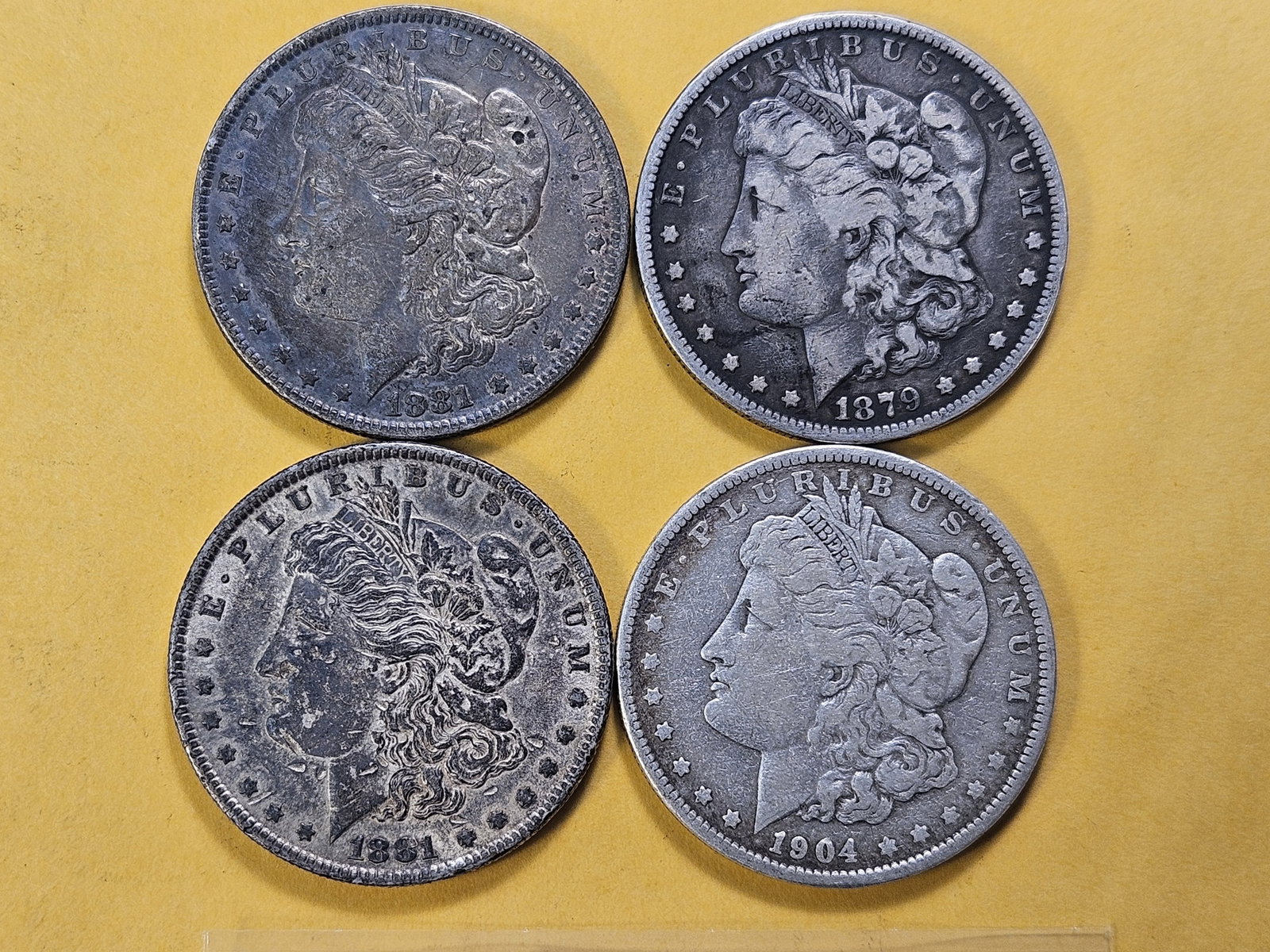 Four Morgan Silver Dollars - 2