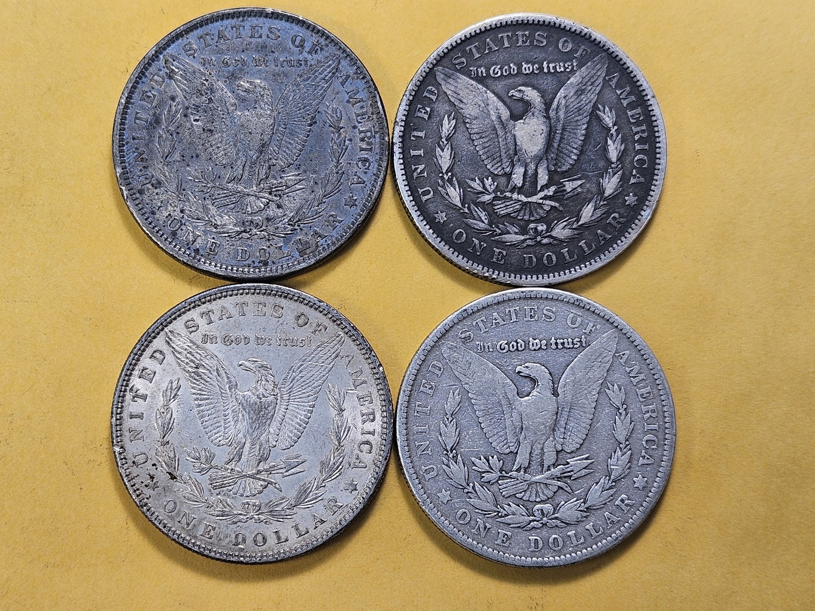 Four Morgan Silver Dollars - 4