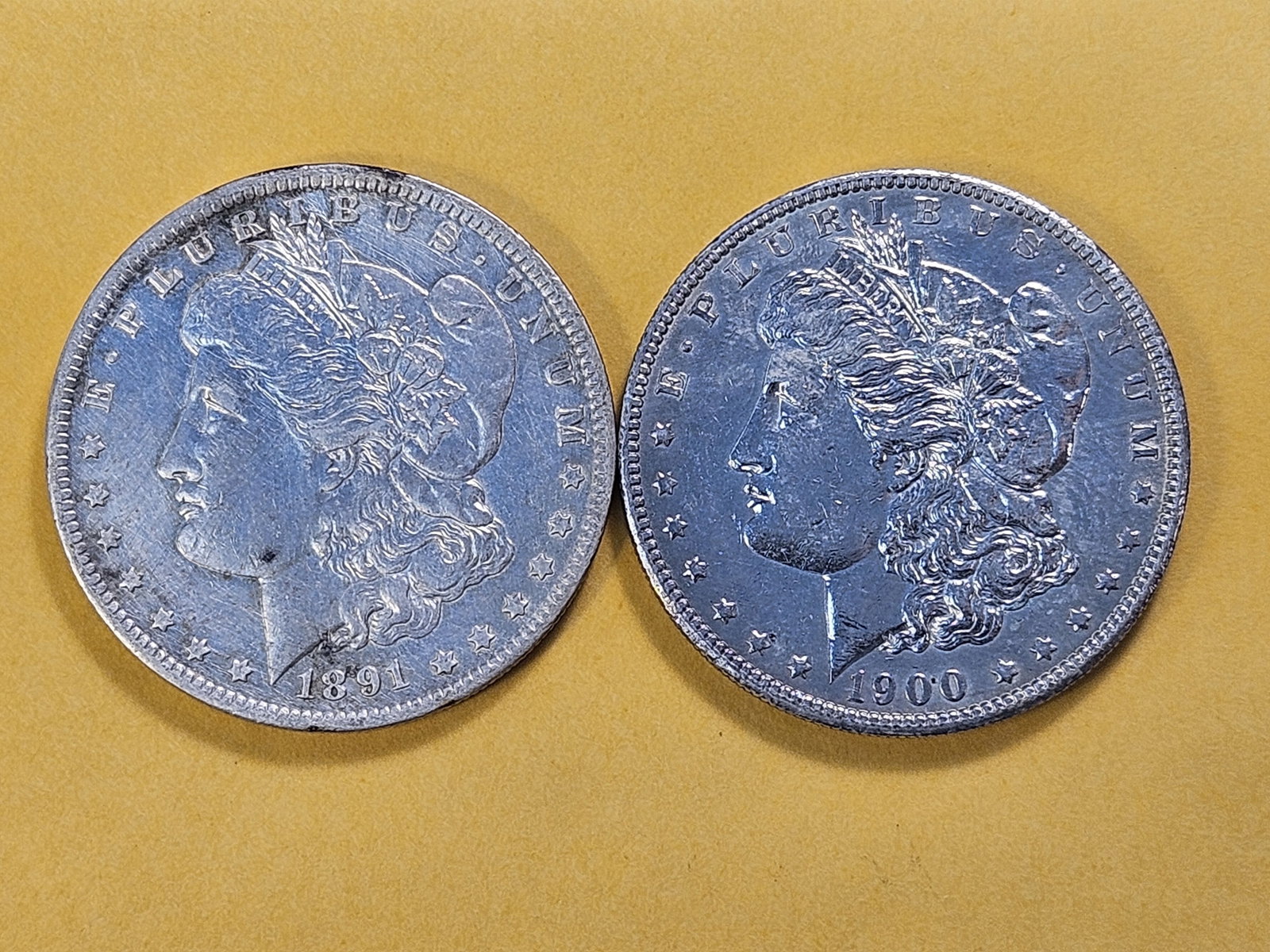 Two About Uncirculated Morgan Silver Dollars - 2