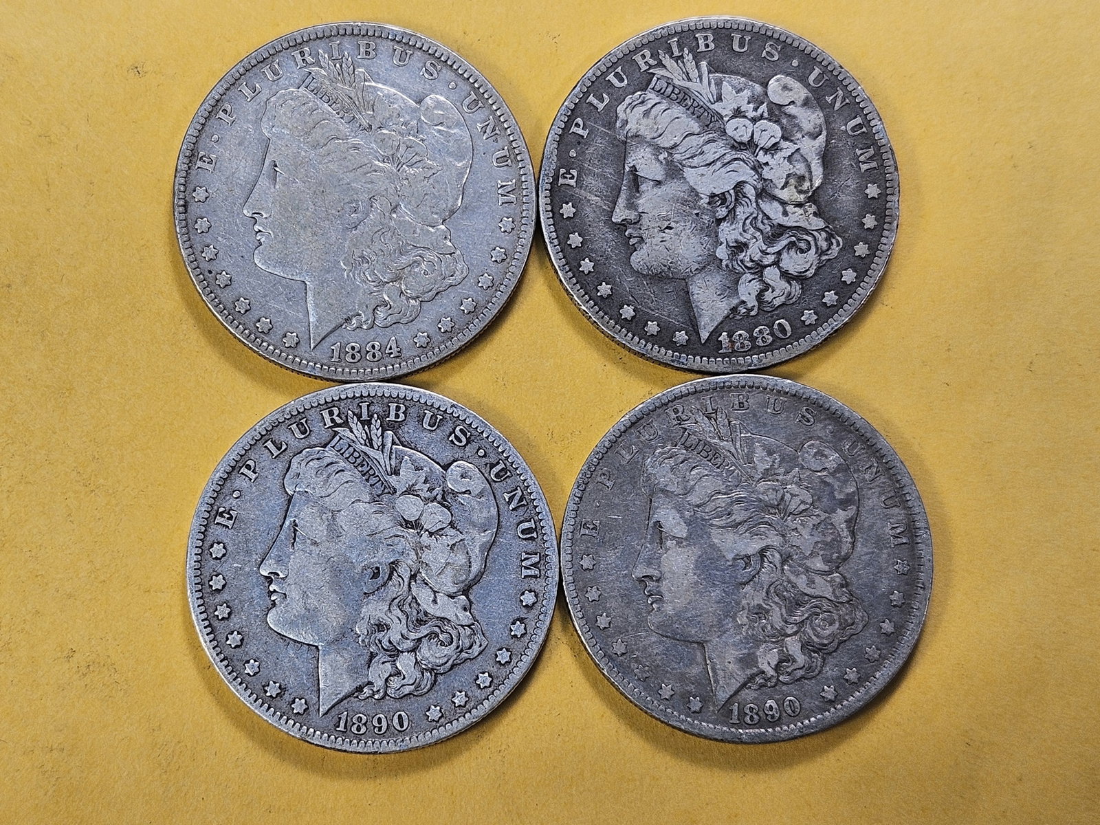 Four Morgan Silver Dollars - 2