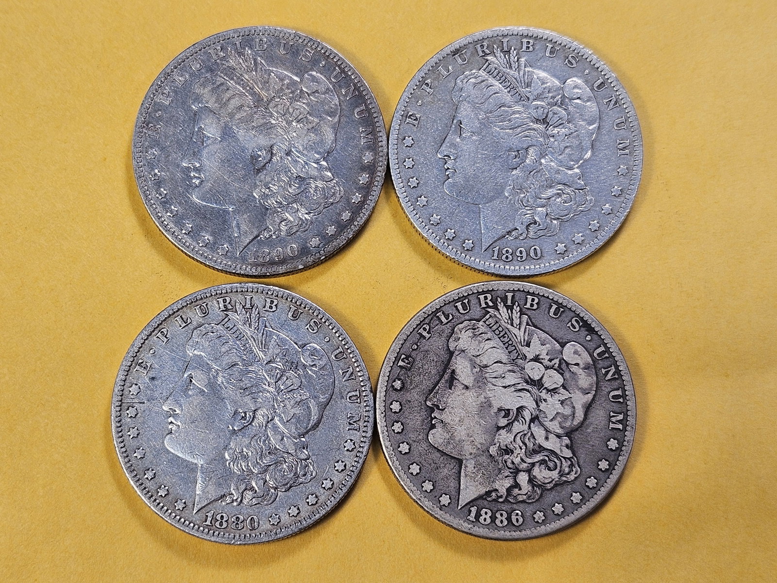Four Morgan Silver Dollars - 2