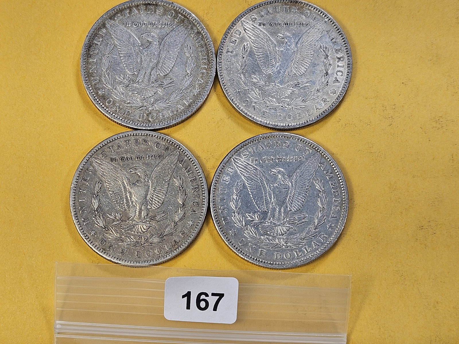 Four Morgan Silver Dollars - 3