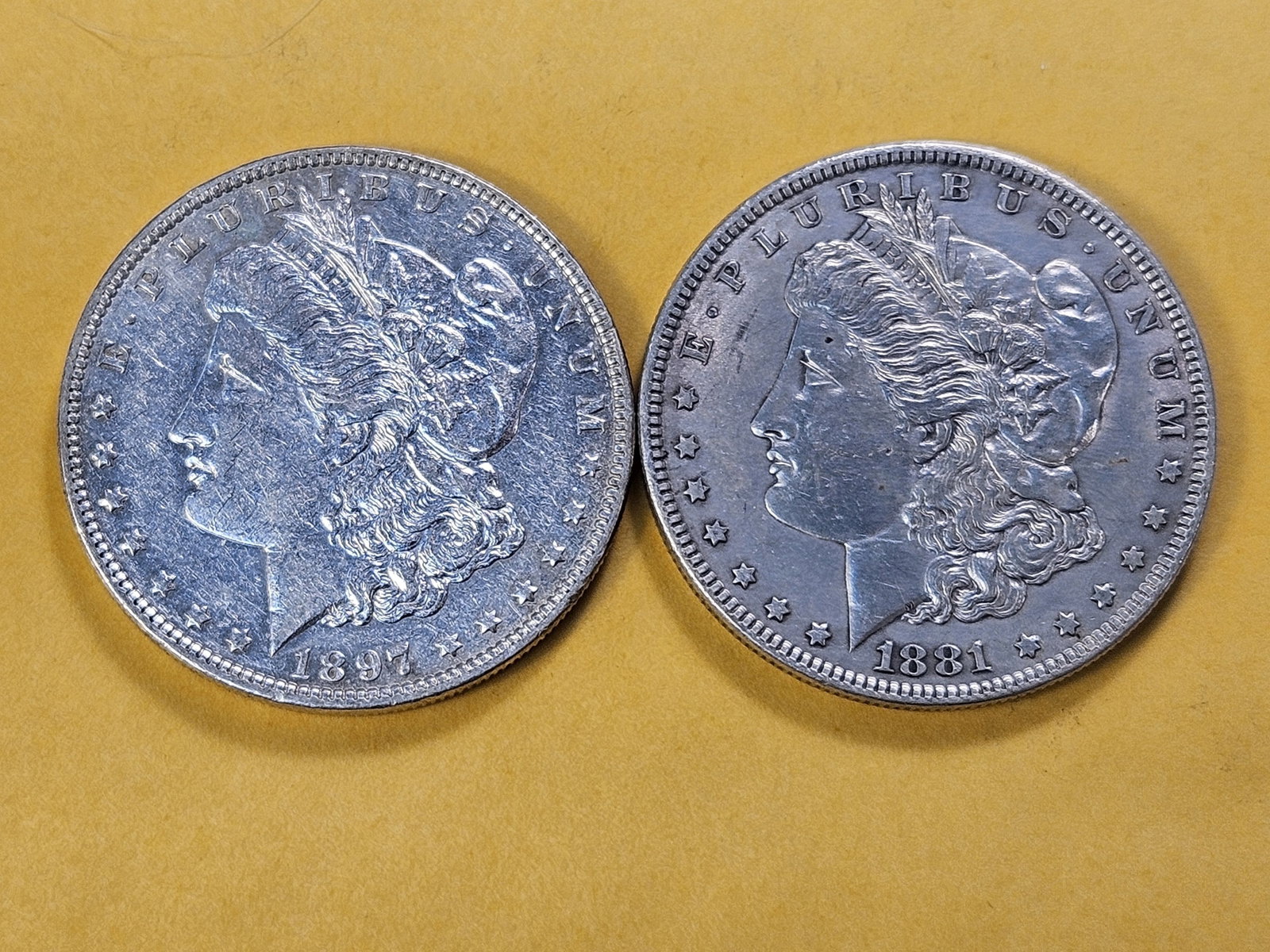 Two About Uncirculated Morgan Silver Dollars - 2