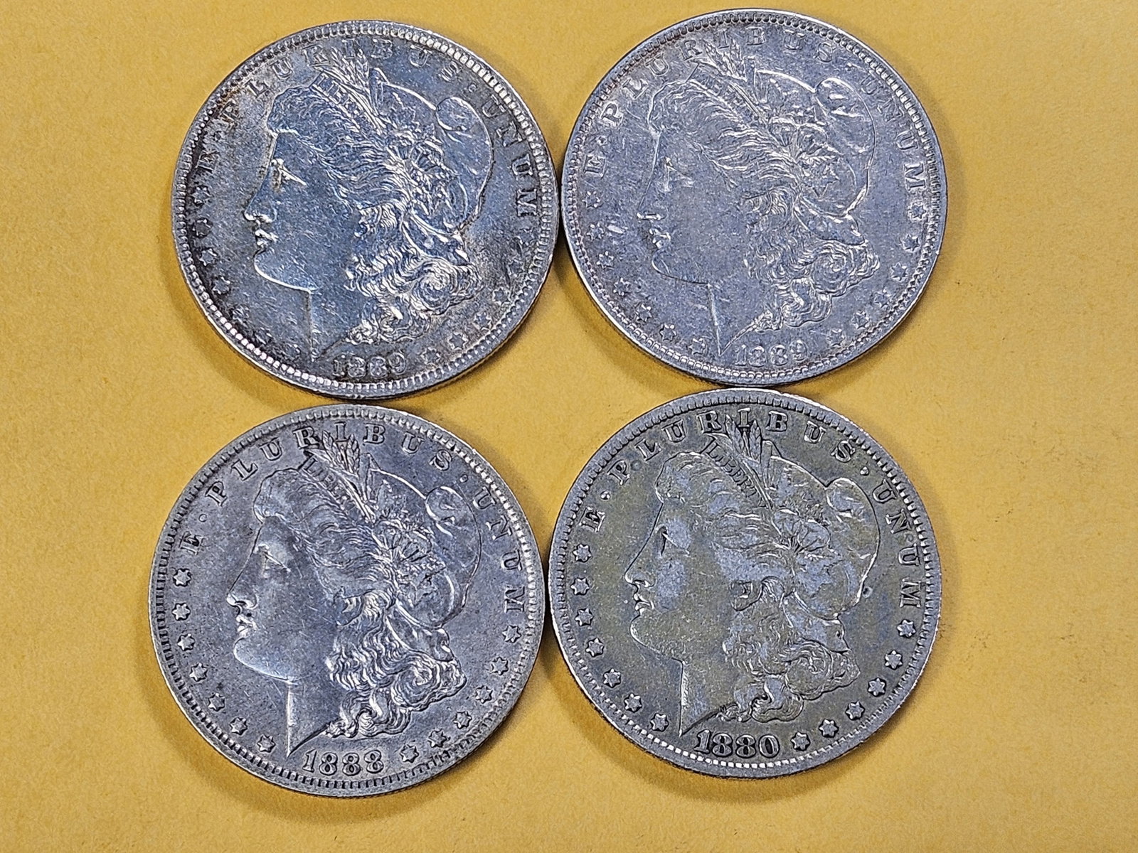 Four Morgan Silver Dollars - 2