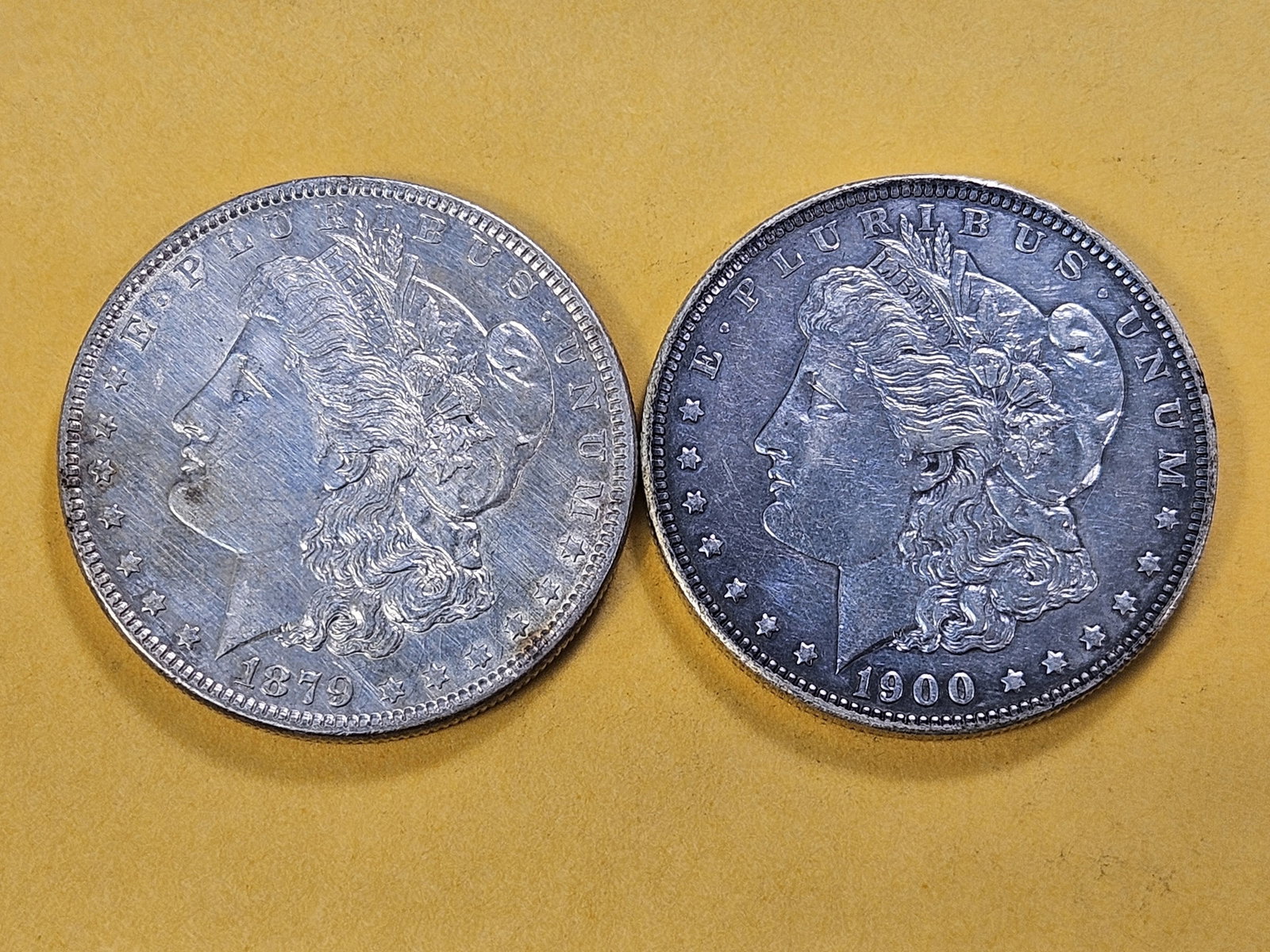 Two About Uncirculated Morgan Silver Dollars - 2