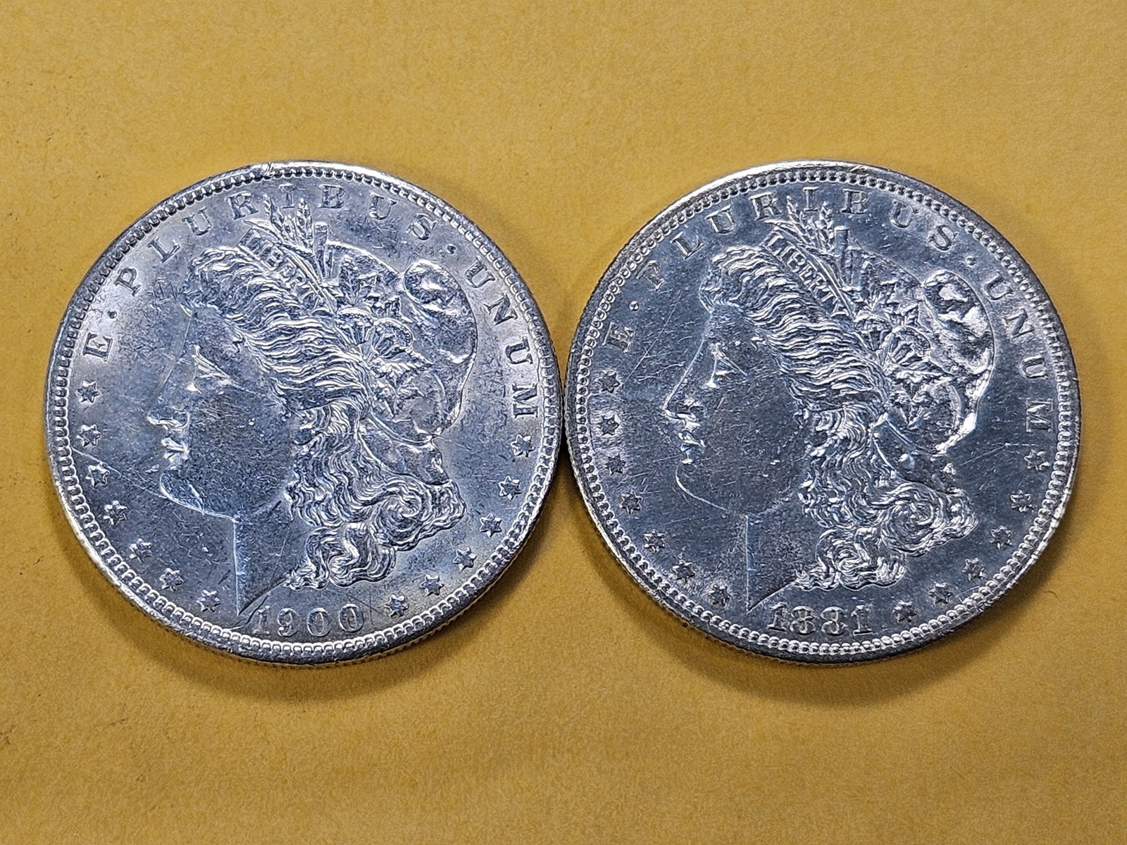 Two About Uncirculated Morgan Silver Dollars - 2