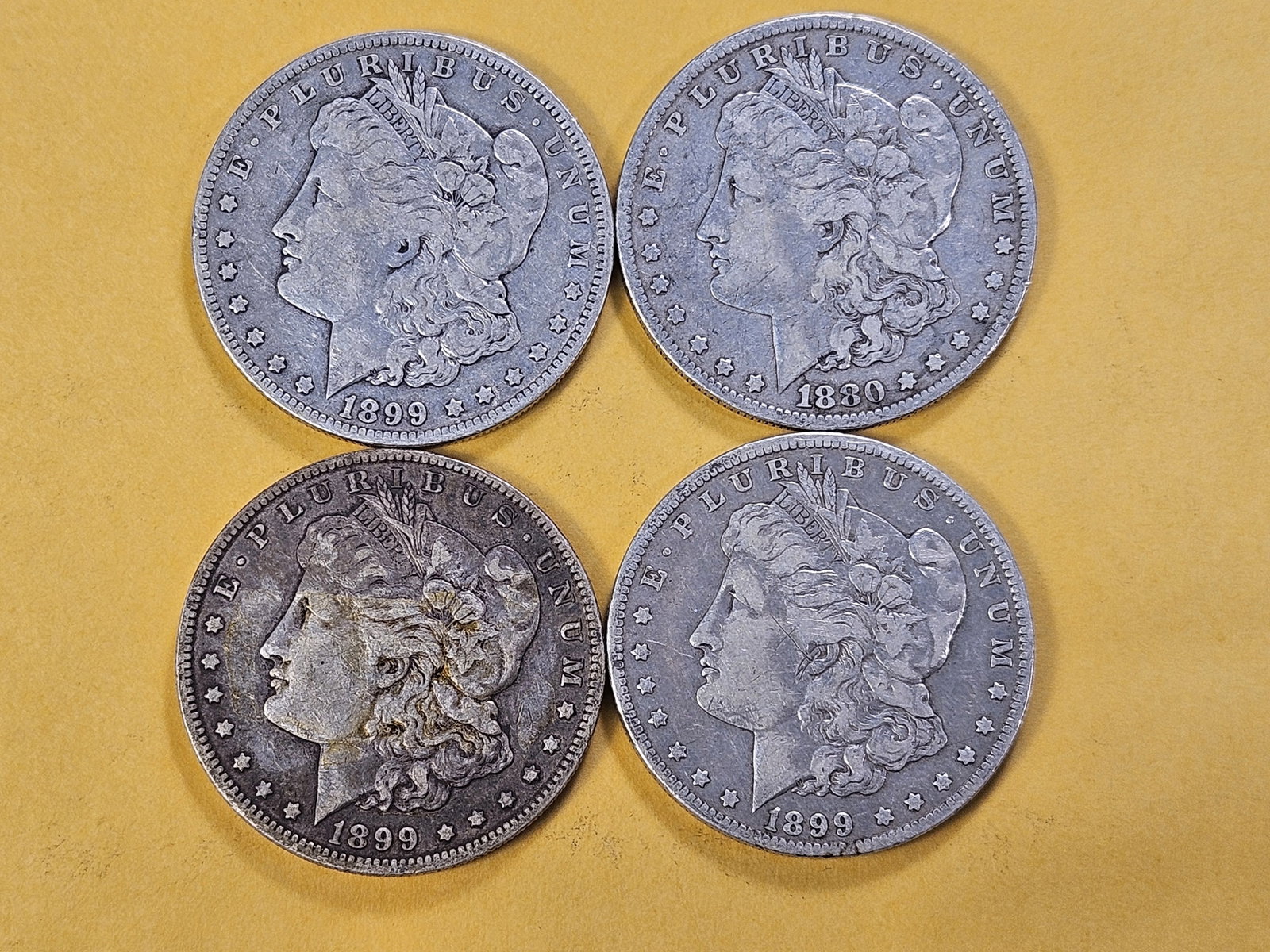 Four Morgan Silver Dollars - 2