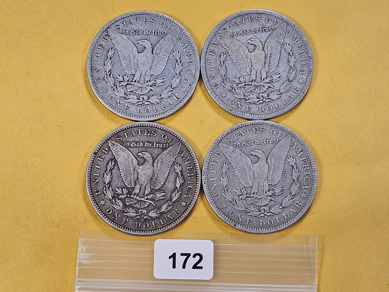 Four Morgan Silver Dollars - 3