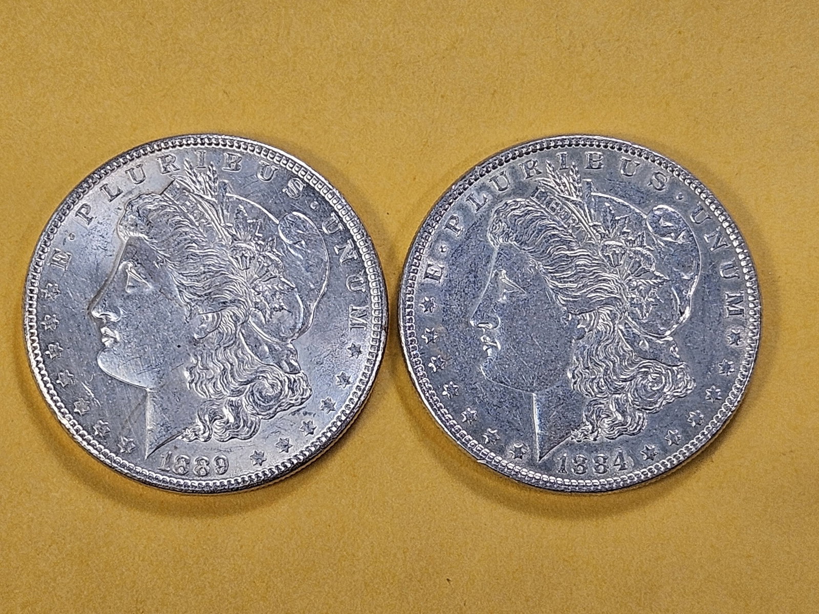Two About Uncirculated Morgan Silver Dollars - 2