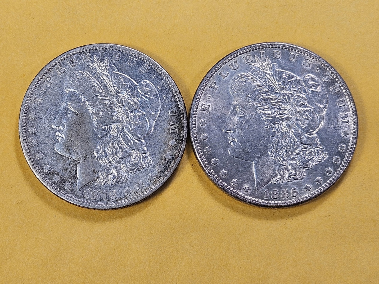 Two About Uncirculated Morgan Silver Dollars - 2