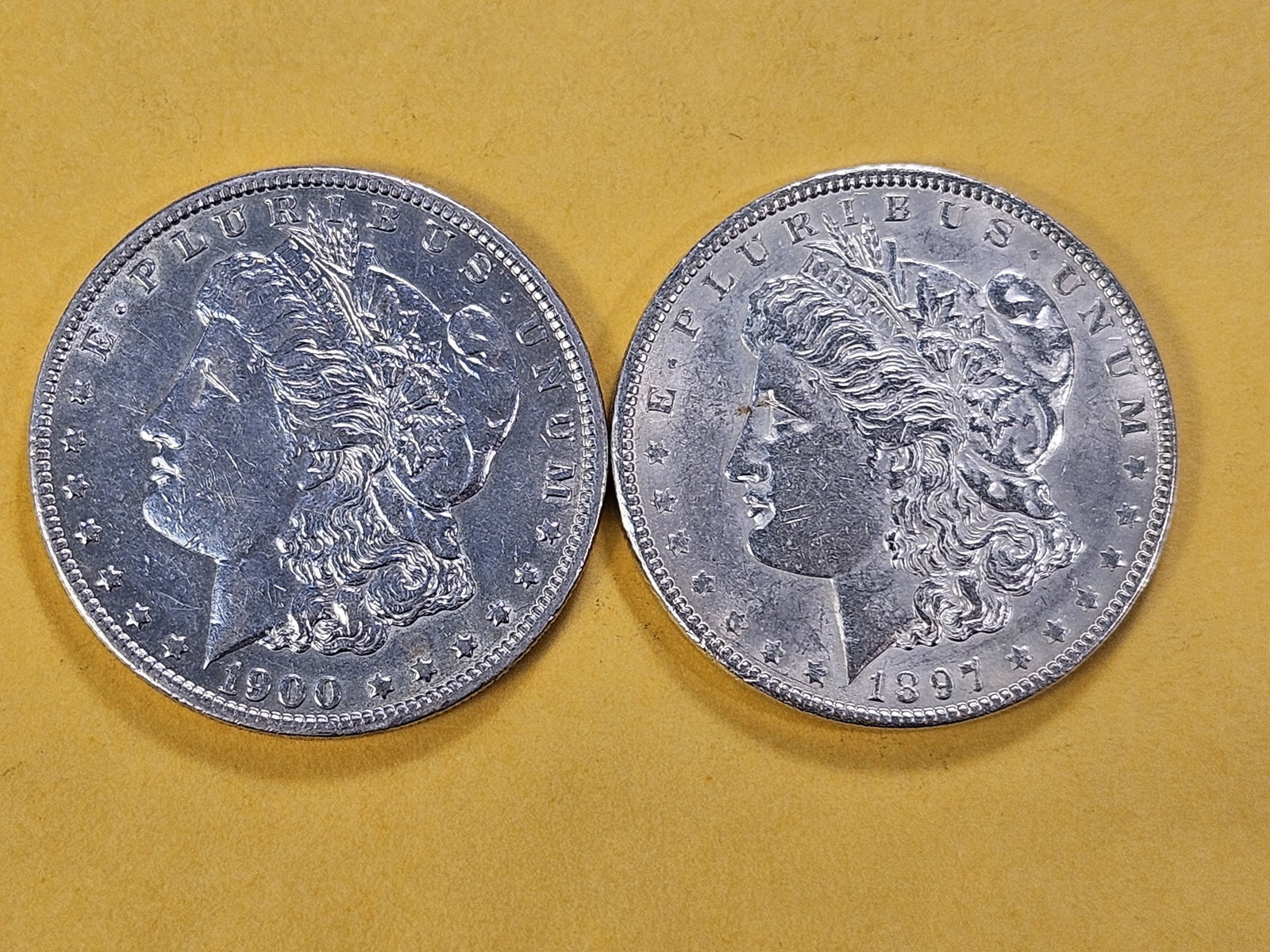 Two About Uncirculated Morgan Silver Dollars - 2