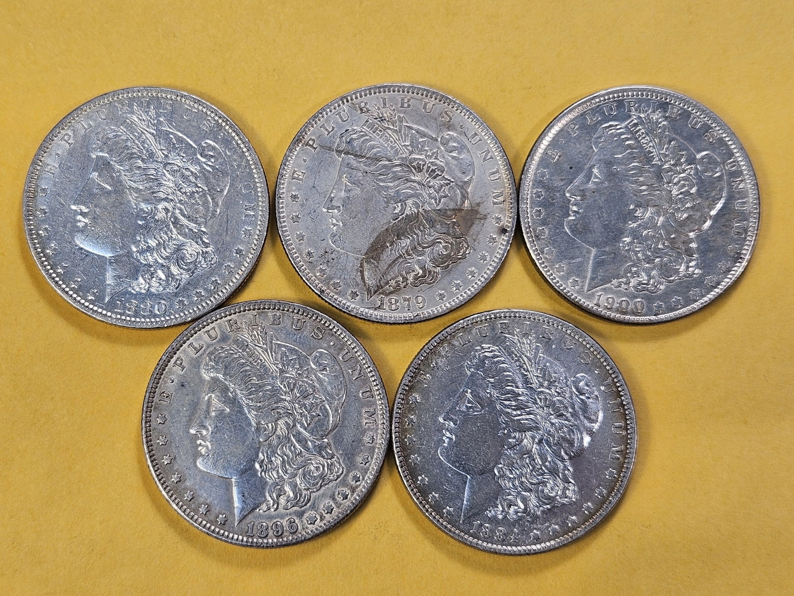 Five Morgan Silver Dollars - 2