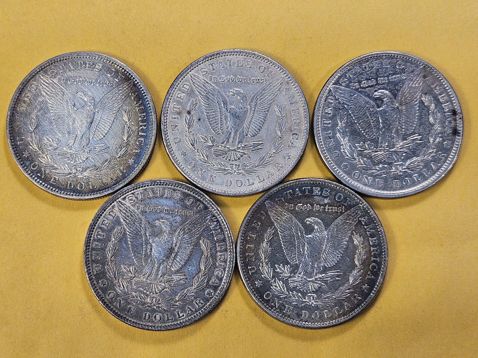 Five Morgan Silver Dollars - 4