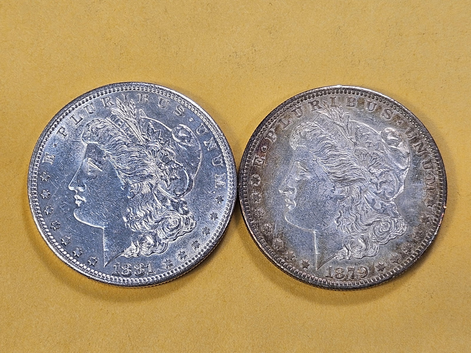 Two About Uncirculated Morgan Silver Dollars - 2