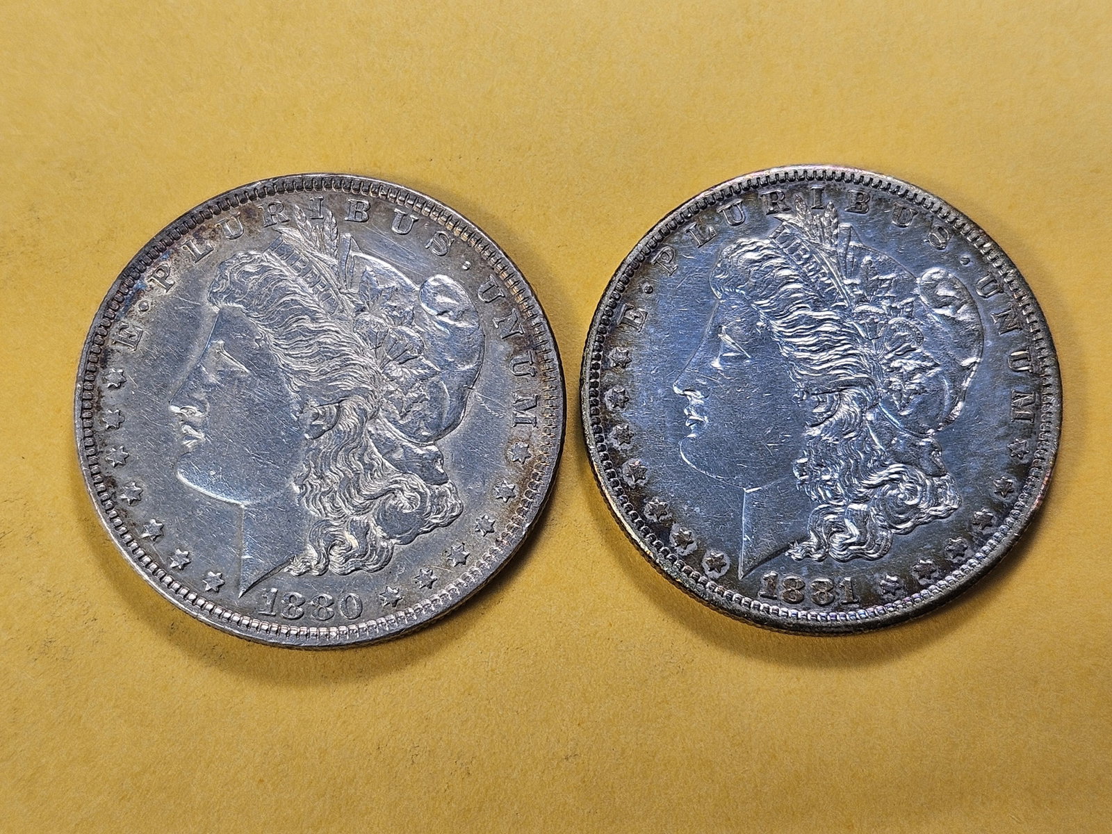 Two About Uncirculated Morgan Silver Dollars - 2