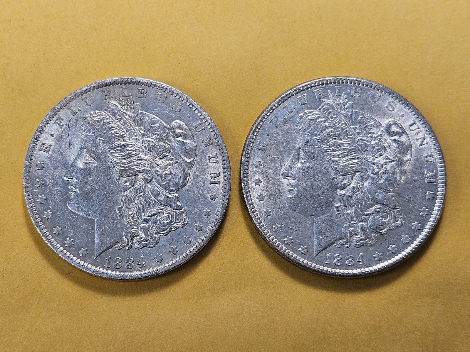 Two About Uncirculated Morgan Silver Dollars - 2