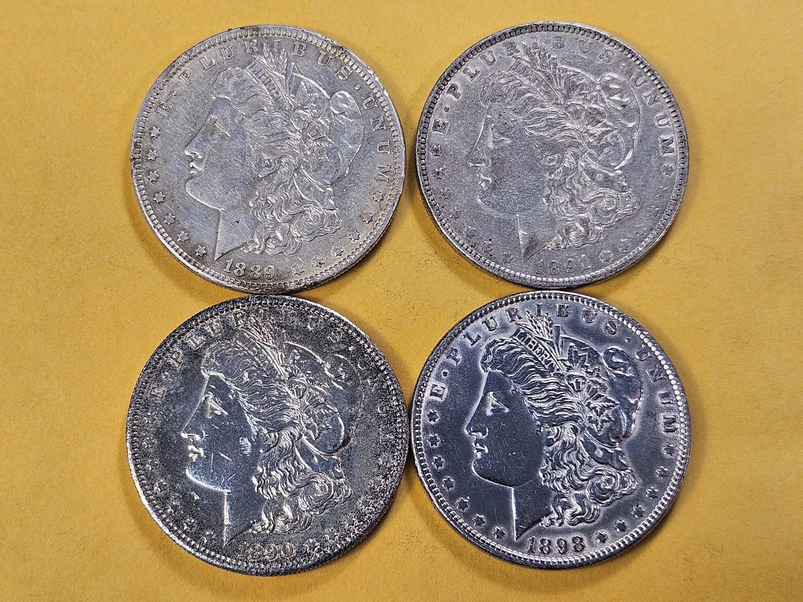 Four Morgan Silver Dollars - 2