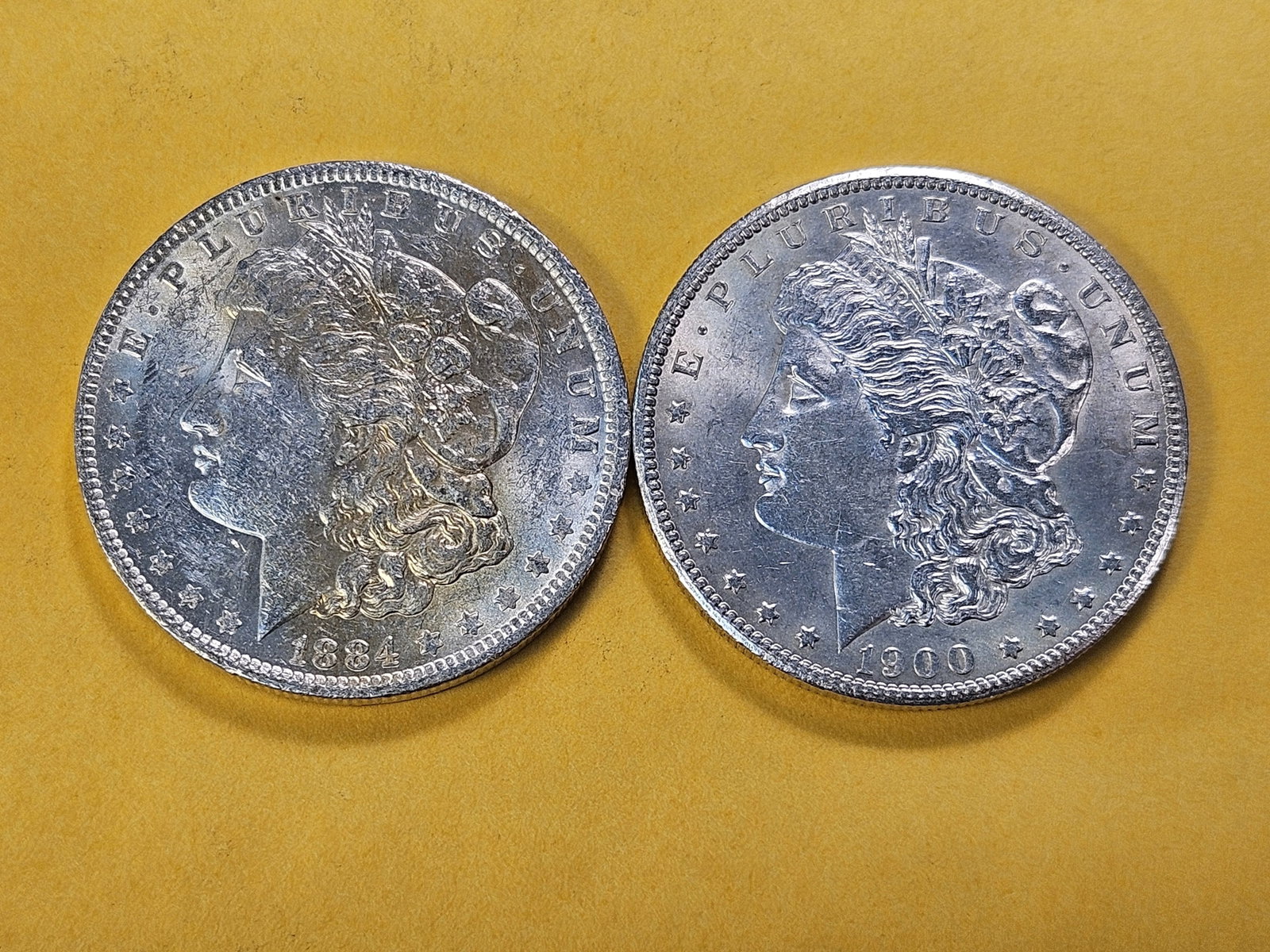 Two About Uncirculated Morgan Silver Dollars - 2