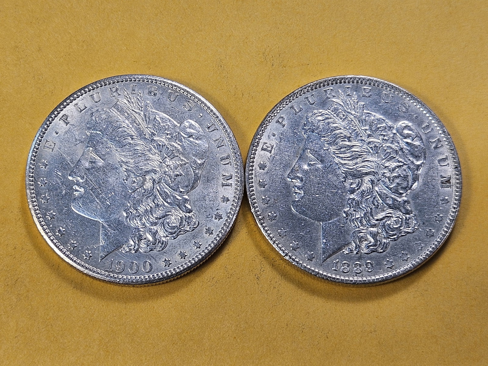 Two About Uncirculated Morgan Silver Dollars - 2