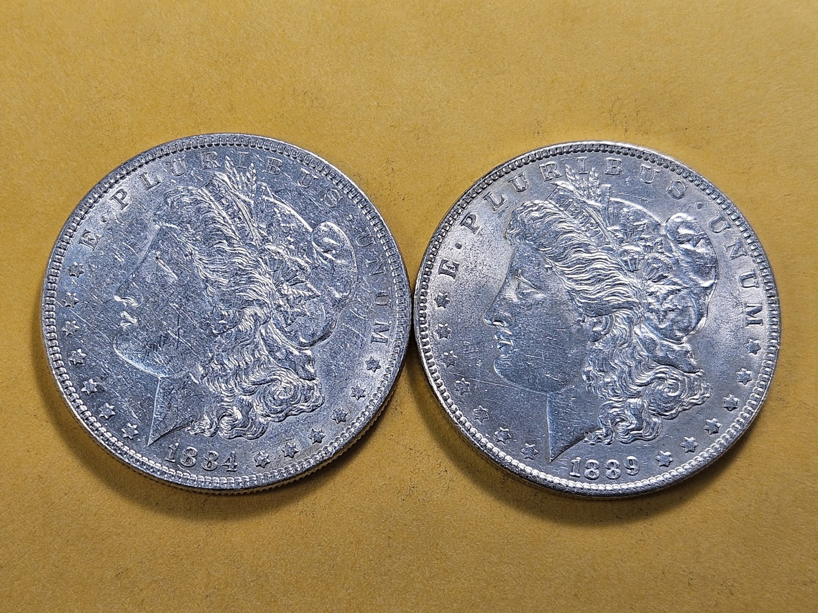 Two About Uncirculated Morgan Silver Dollars - 2