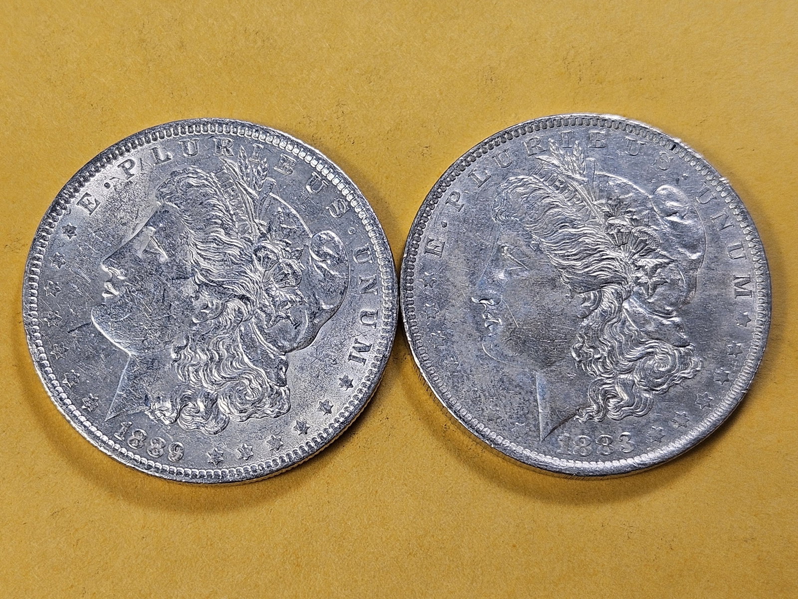 Two About Uncirculated Morgan Silver Dollars - 2