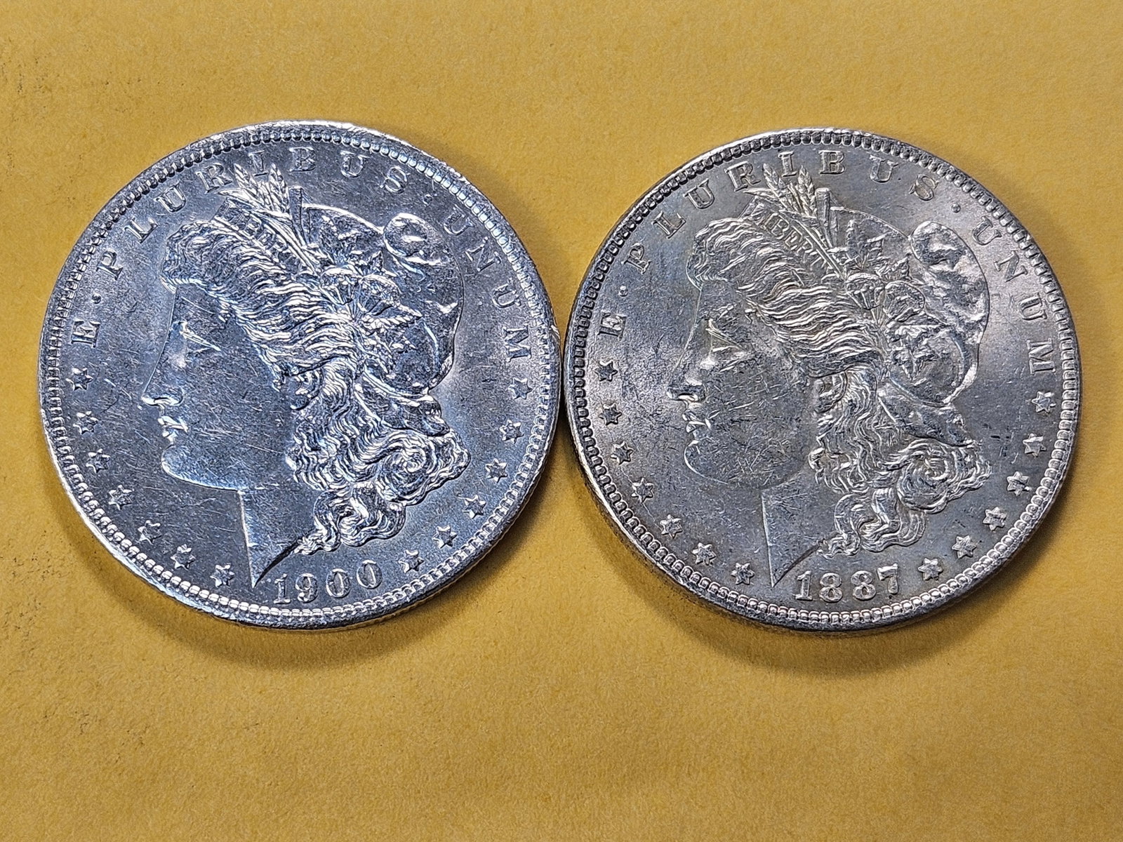 Two About Uncirculated Morgan Silver Dollars - 2