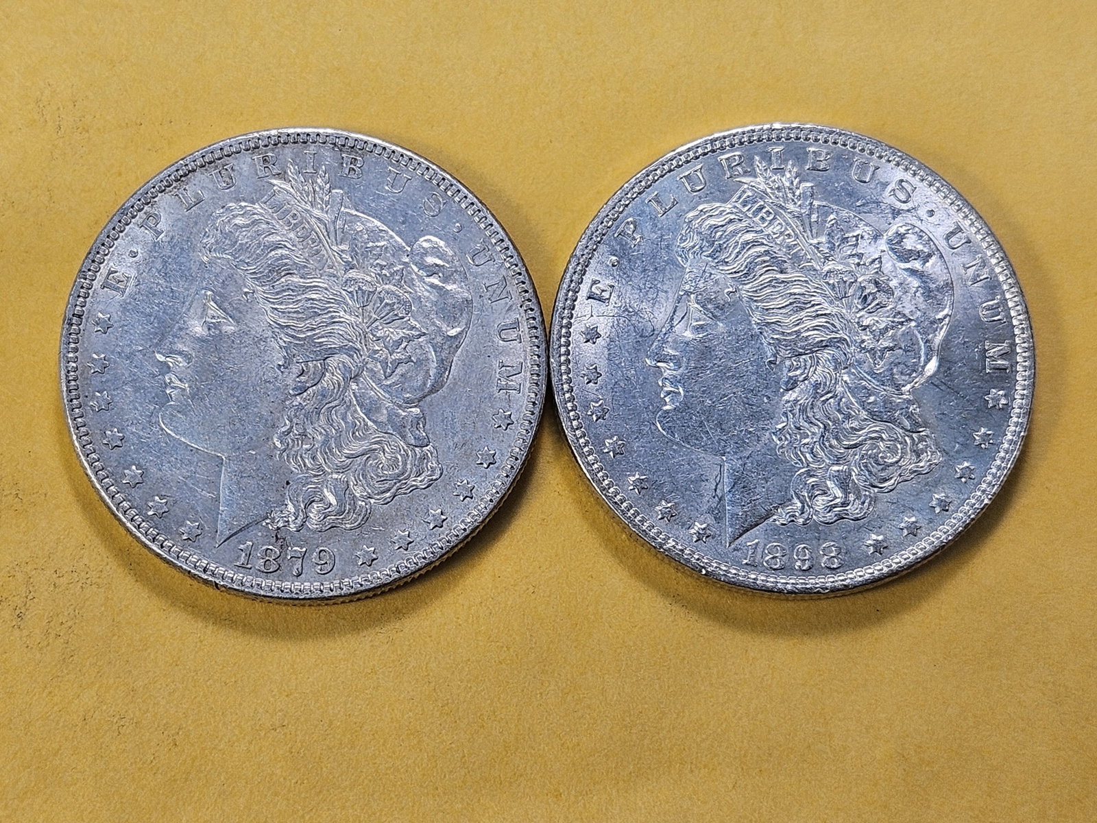 Two About Uncirculated Morgan Silver Dollars - 2