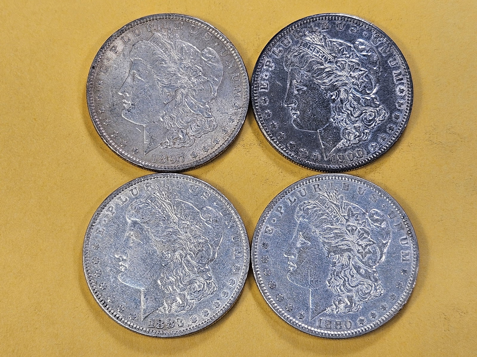 Four Morgan Silver Dollars - 2