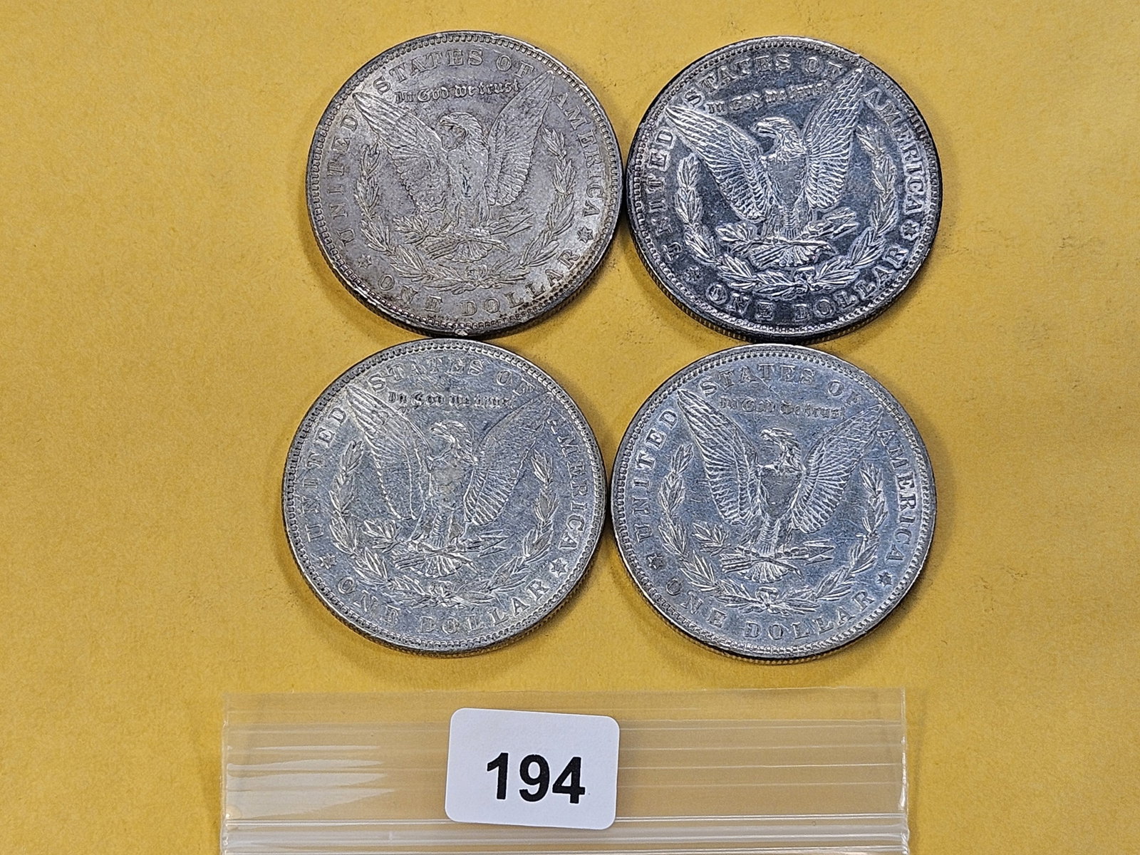 Four Morgan Silver Dollars - 3