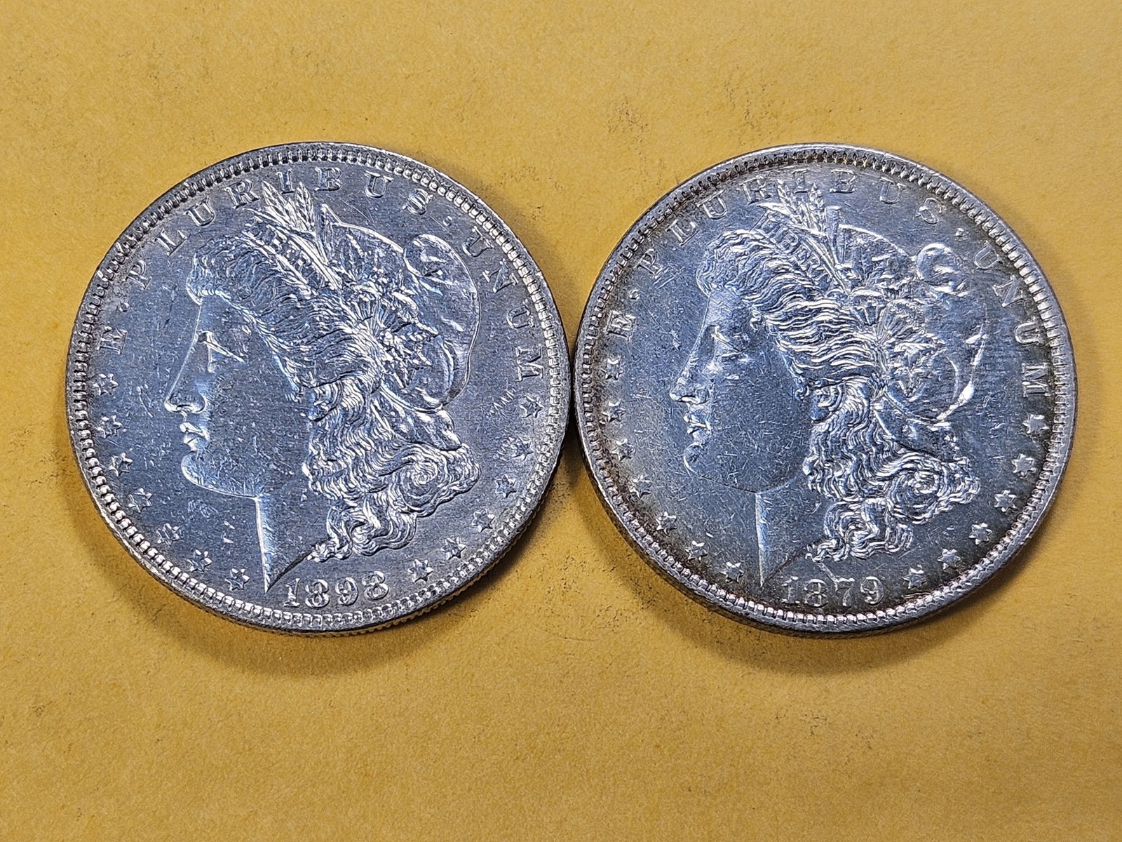 Two About Uncirculated Morgan Silver Dollars - 2