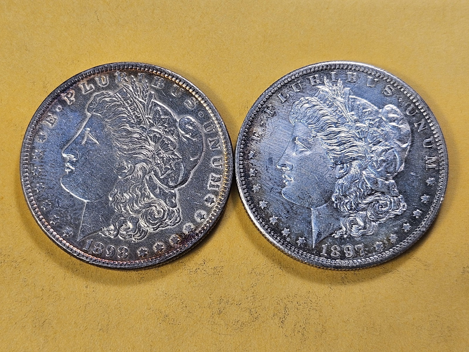 Two About Uncirculated Morgan Silver Dollars - 2