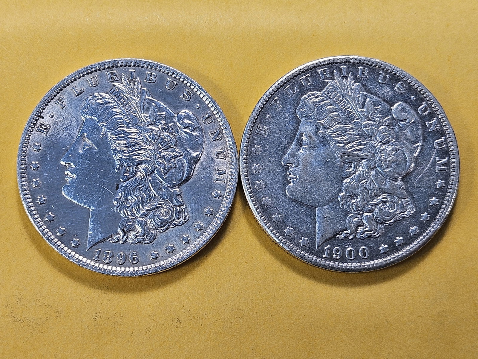 Two About Uncirculated Morgan Silver Dollars - 2