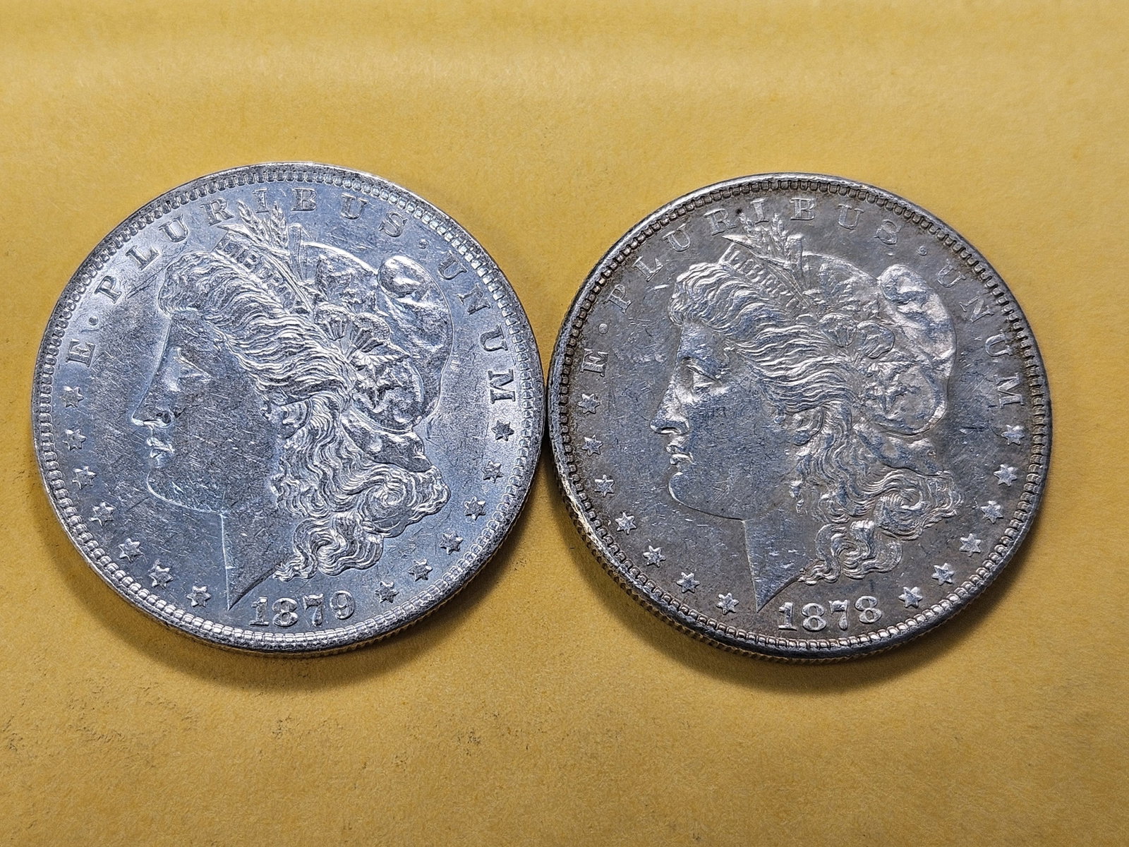 Two About Uncirculated Morgan Silver Dollars - 2