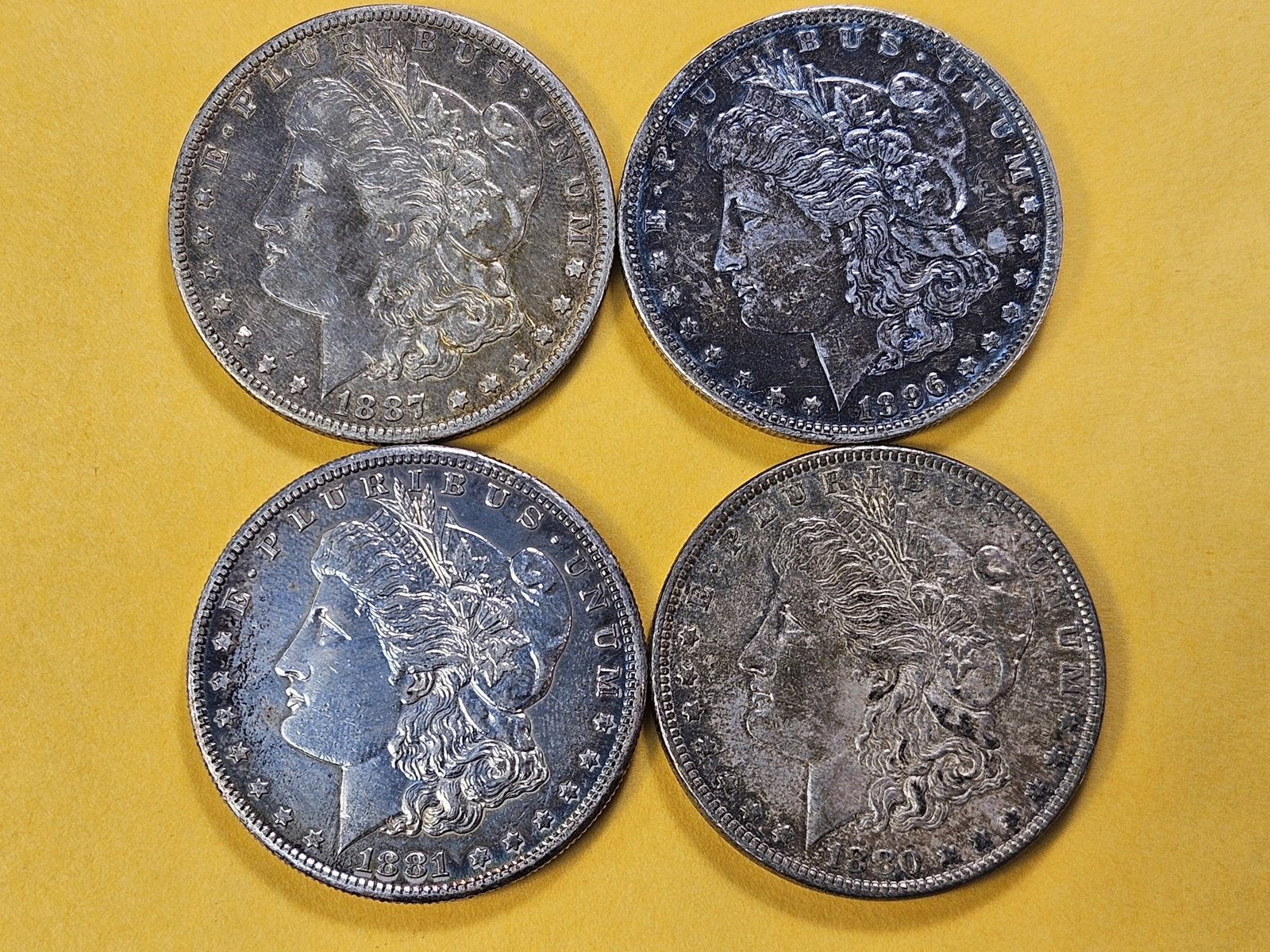 Four Morgan Silver Dollars - 2