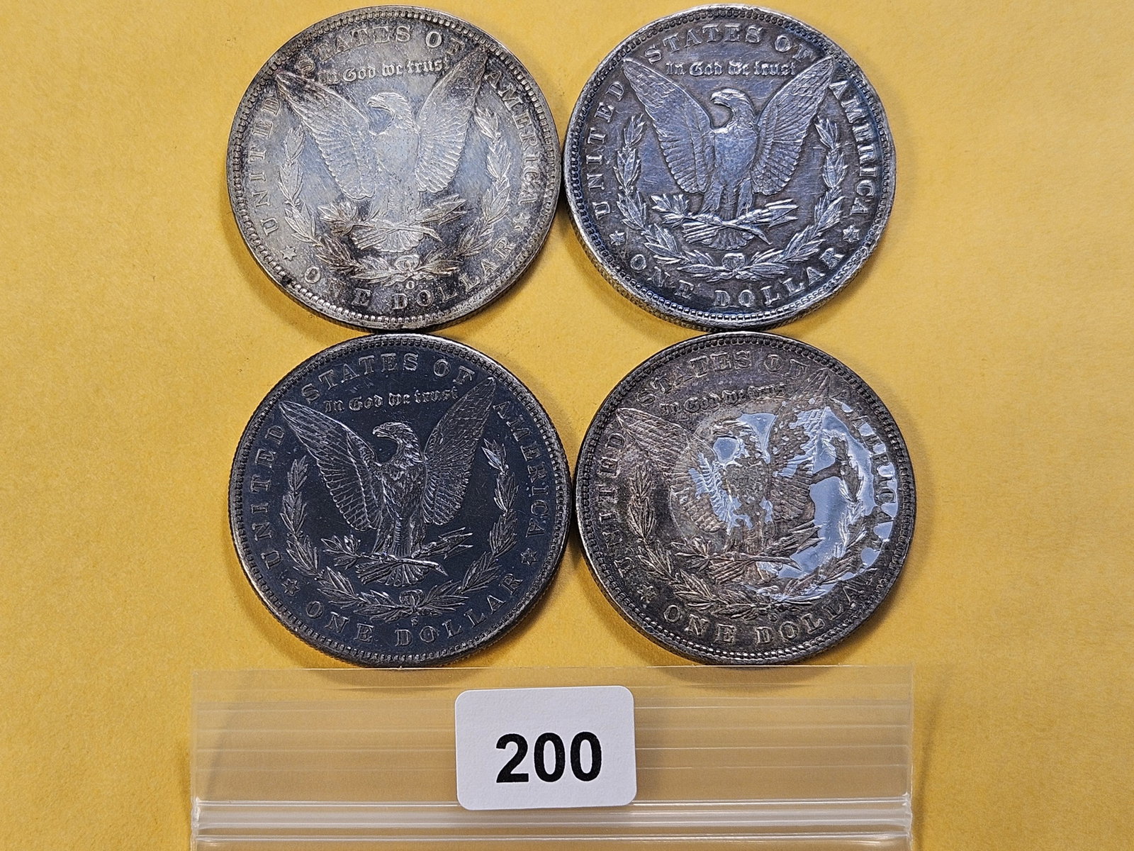 Four Morgan Silver Dollars - 3