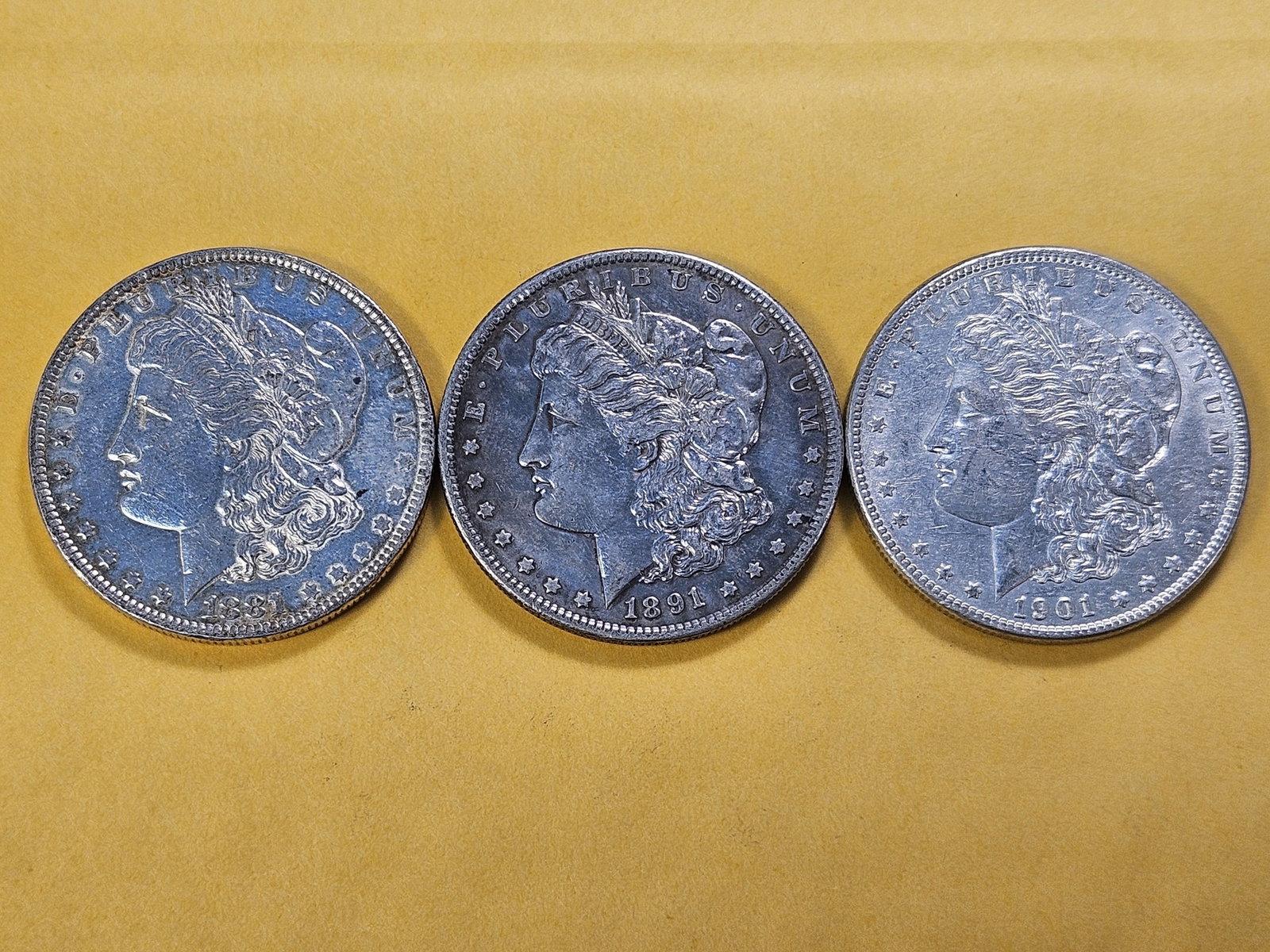 Three Morgan Silver Dollars - 2