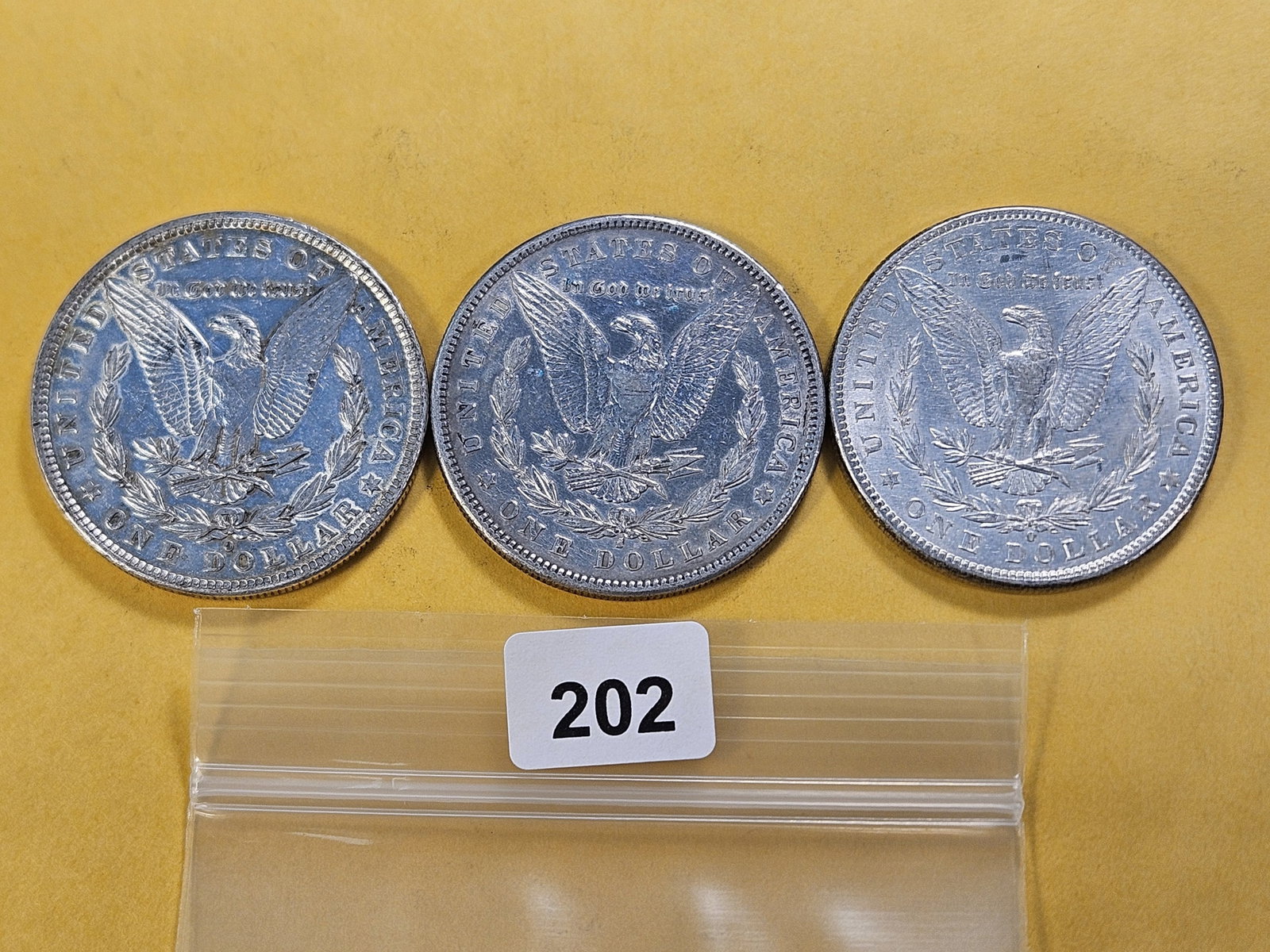 Three Morgan Silver Dollars - 3