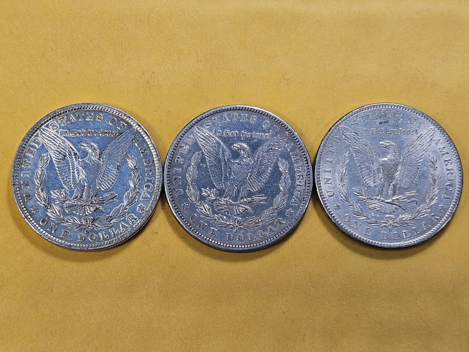 Three Morgan Silver Dollars - 4