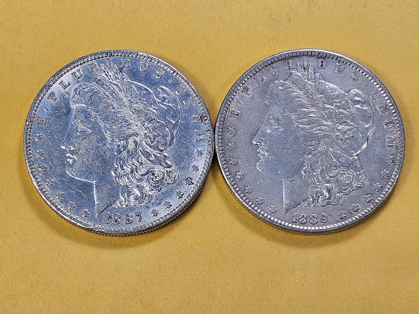 Two About Uncirculated Morgan Silver Dollars - 2