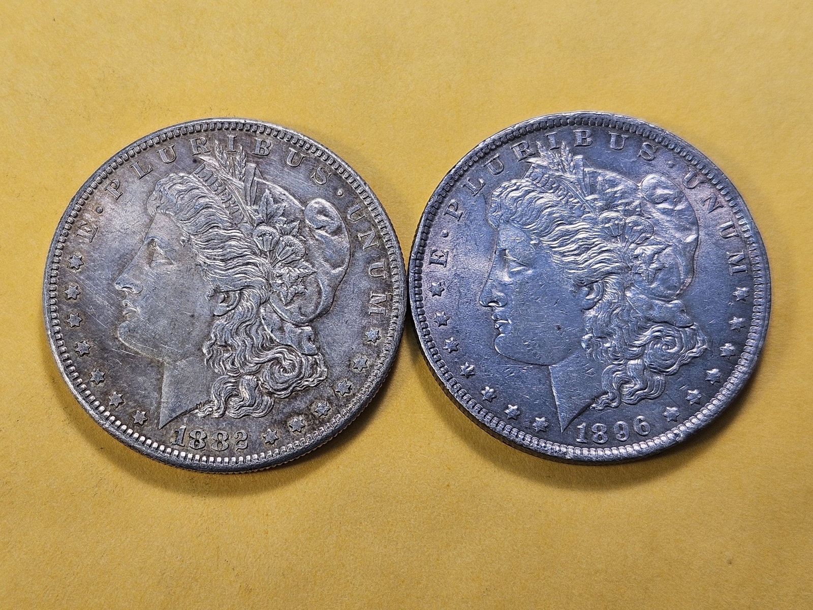 Two About Uncirculated Morgan Silver Dollars - 2