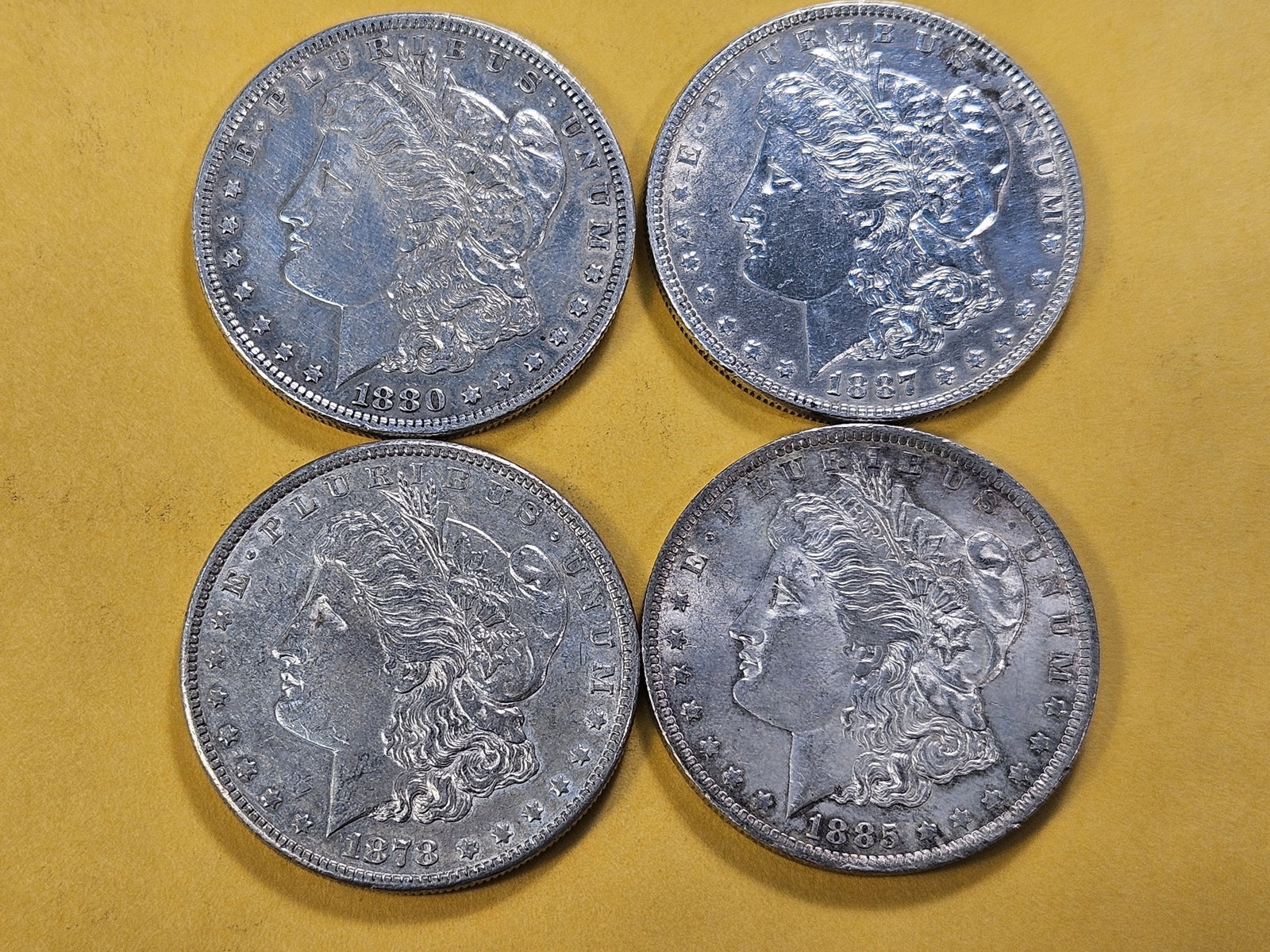 Four Morgan Silver Dollars - 2